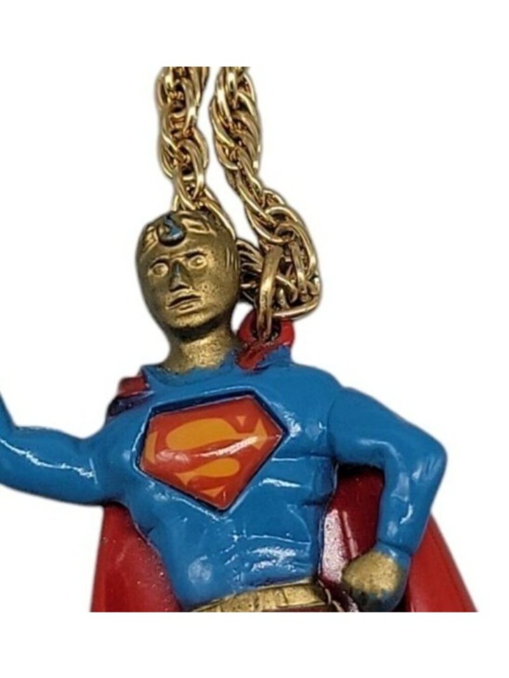 Superman Pendant Necklace DC Comics 22" Gold Tone Chain VTG 1978 Super Hero - Picture 5 of 10
